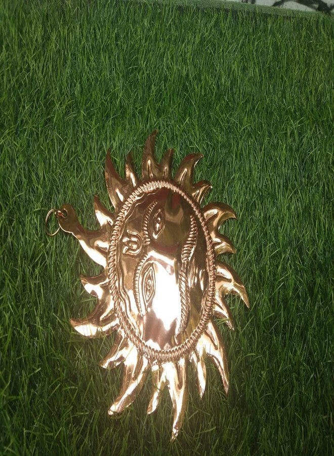 SOLINO Metal Vastu Sun Mask Wall Hanging Decorative Showpiece Sun Face Surya Face mukh Murti Idol Statue Sculpture Wall Hanging for Door Home Decor - Image 3